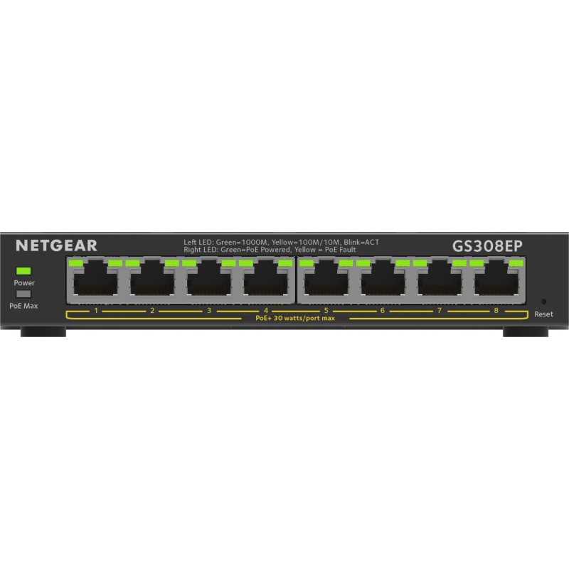 Netgear GS308EP 8 Port Gigabit PoE+ Smart Managed Plus Switch